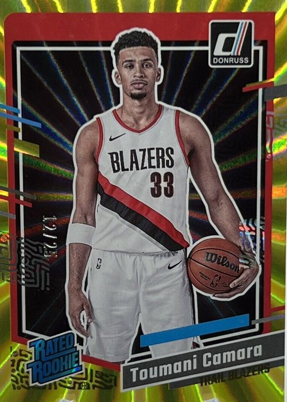Toumani Camara 2023 Donruss #245 Holo Yellow Laser /25 Rookie RAW