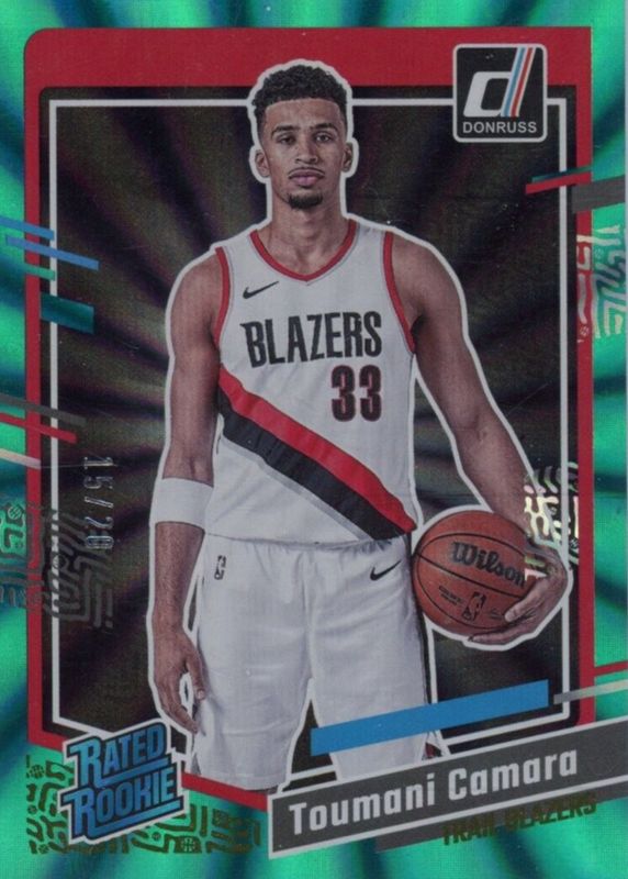 Toumani Camara 2023 Donruss #245 Holo Teal Laser /20 Rookie RAW