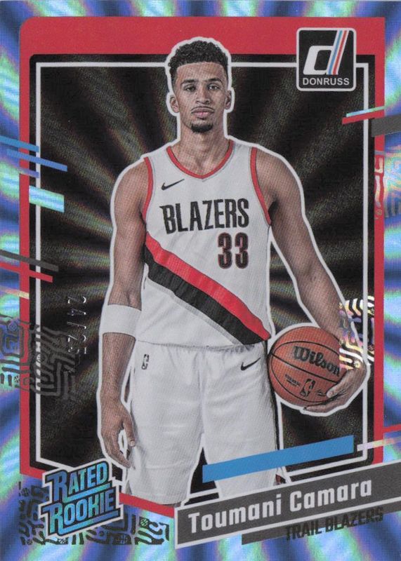 Toumani Camara 2023 Donruss #245 Holo Light Blue Laser /25 Rookie RAW