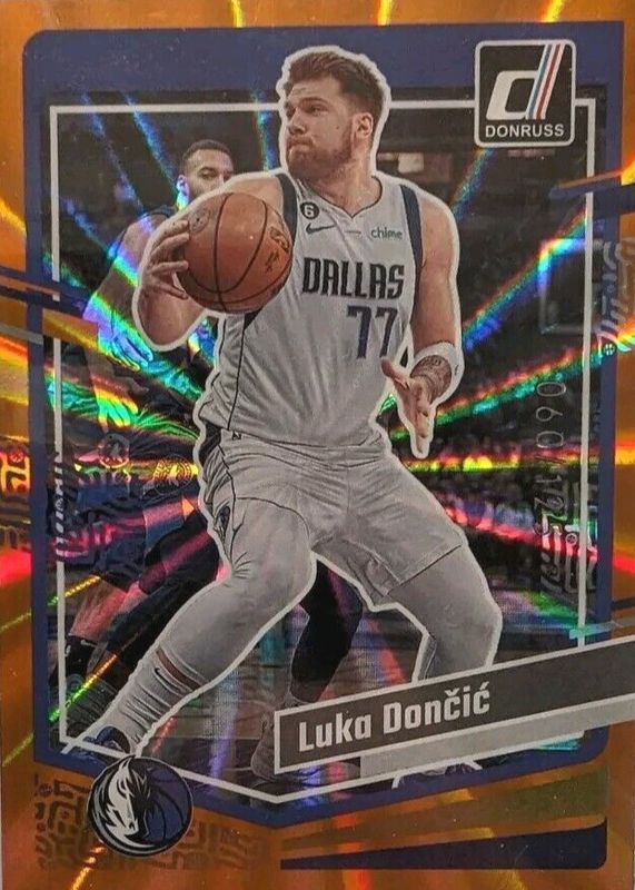 Luka Doncic 2023 Donruss #141 Holo Orange Laser /125 PSA 10