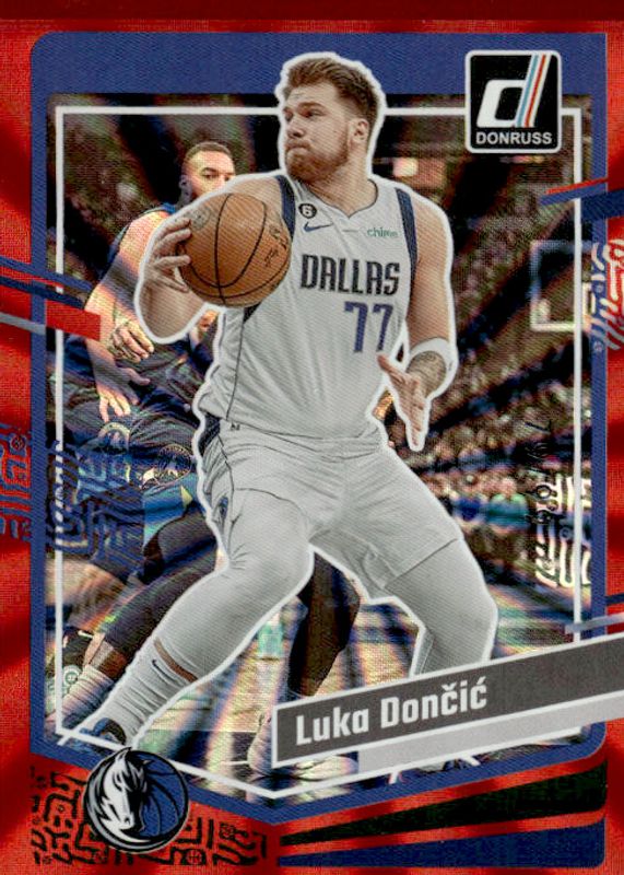 Luka Doncic 2023 Donruss #141 Holo Red Laser /99 PSA 10