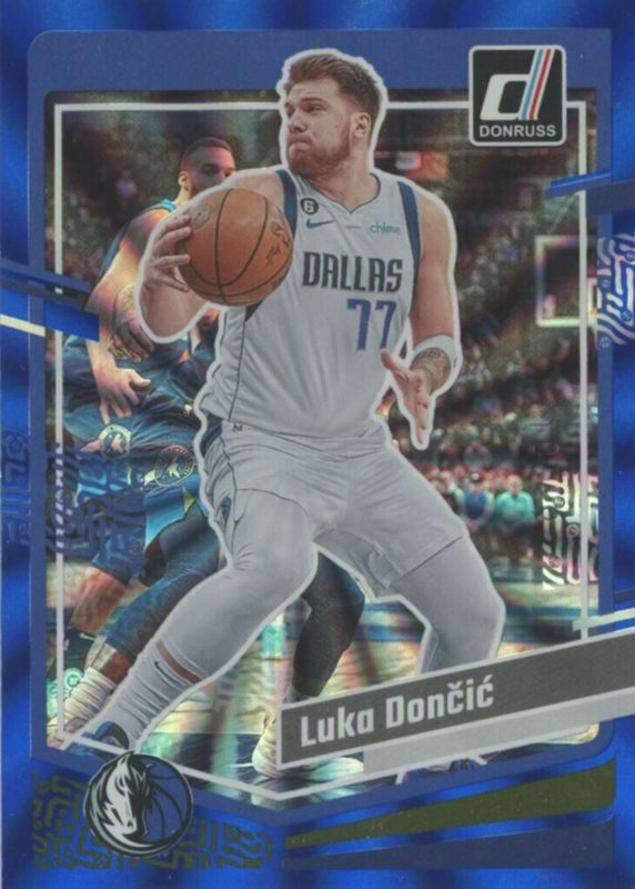 Luka Doncic 2023 Donruss #141 Holo Blue Laser /49 PSA 10