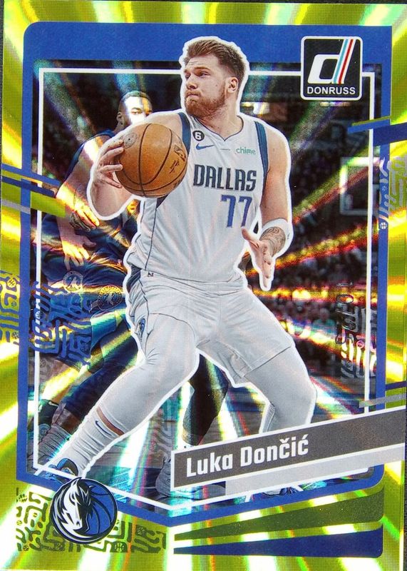 Luka Doncic 2023 Donruss #141 Holo Yellow Laser /25 PSA 10