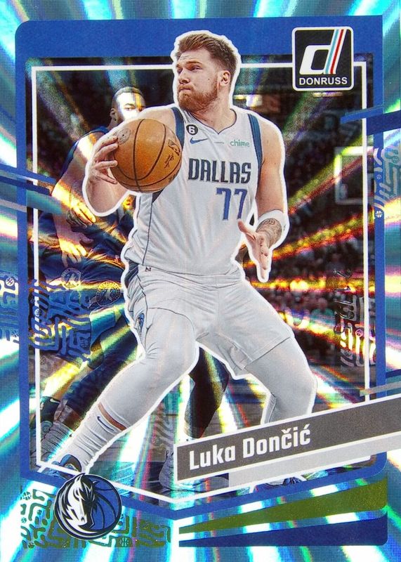 Luka Doncic 2023 Donruss #141 Holo Light Blue Laser /25 SGC 10