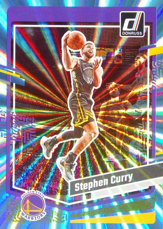 Stephen Curry 2023 Donruss #65 Holo Light Blue Laser /25 PSA 10