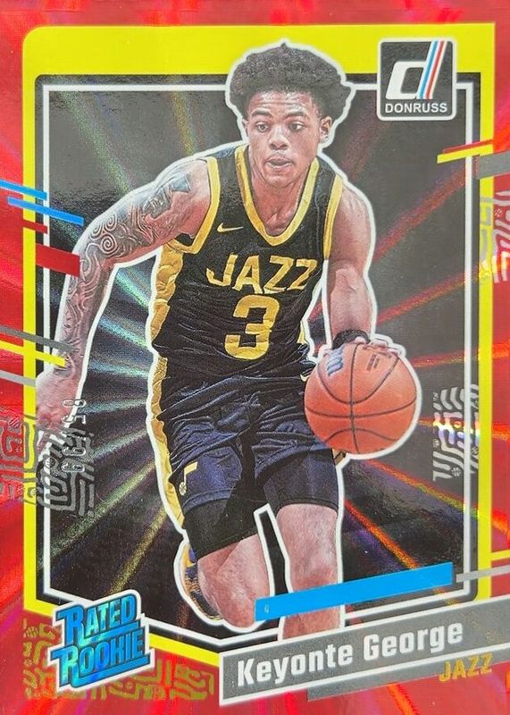 Keyonte George 2023 Donruss #244 Holo Red Laser /99 Rookie RAW