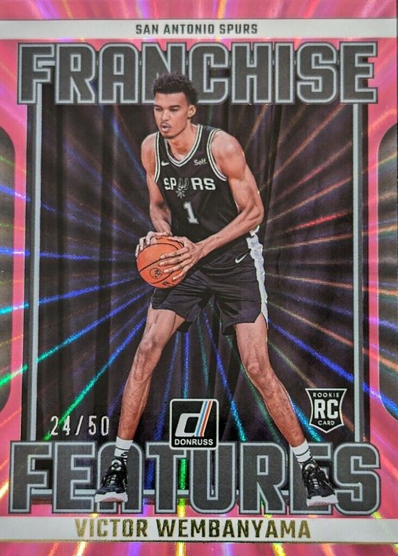 Victor Wembanyama 2023 Donruss #29 Franchise Features - Holo Pink Laser /50 Rookie RAW