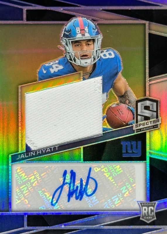 Jalin Hyatt 2023 Spectra #215 Rookie Patch Auto /99 RAW