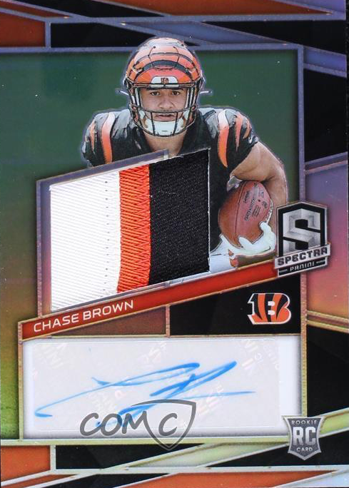 Chase Brown 2023 Spectra #205 Rookie Patch Auto /99 Price