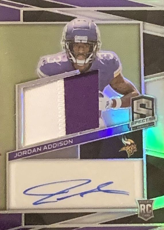 Jordan Addison 2023 Spectra #220 Rookie Patch Auto /99