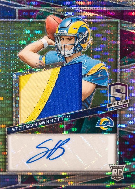Stetson Bennett IV 2023 Spectra #234 Rookie Patch Auto - Celestial /75 RAW