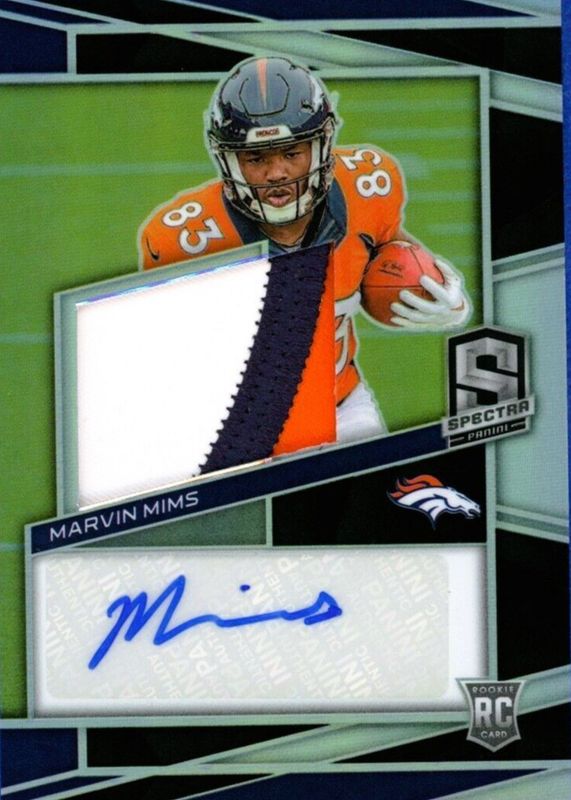 Marvin Mims 2023 Spectra #225 Rookie Patch Auto /99 RAW
