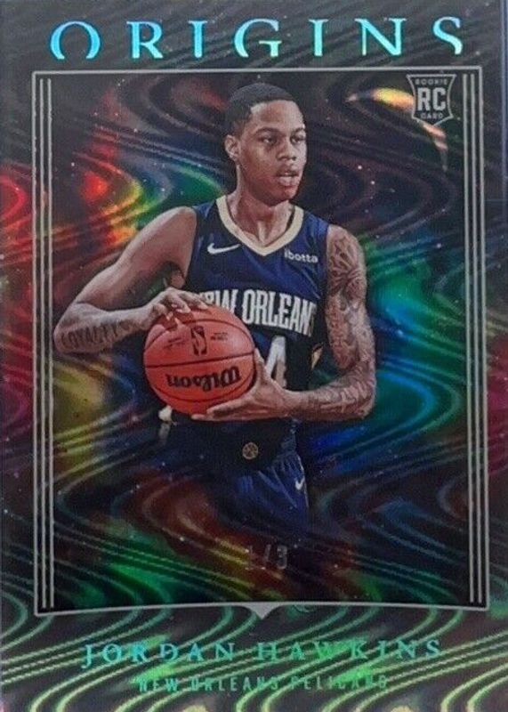 Jordan Hawkins 2023 Origins #100 FOTL Swirl /3 Rookie RAW