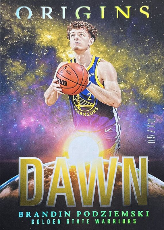 Brandin Podziemski 2023 Origins #11 Dawn - Gold /10 Rookie RAW