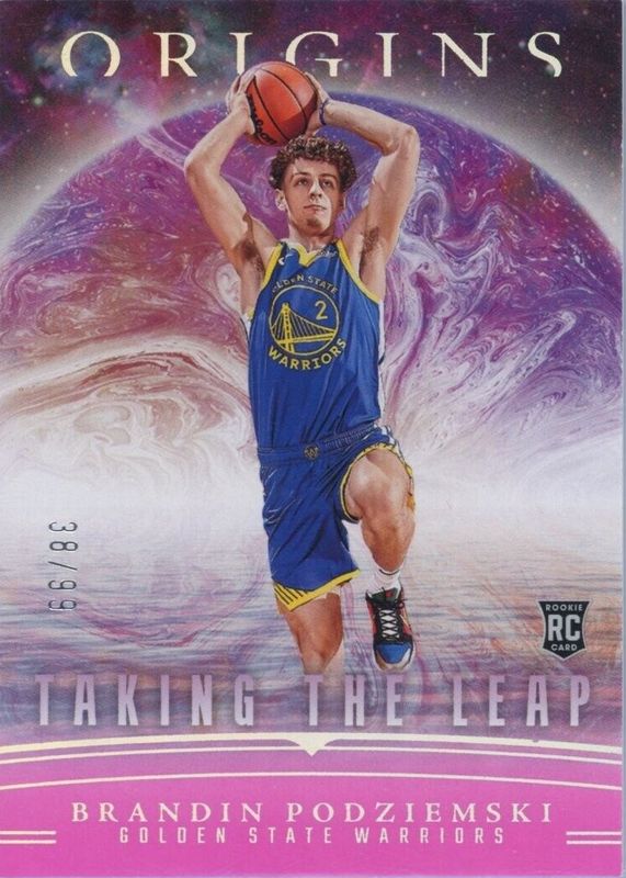 Brandin Podziemski 2023 Origins #15 Taking the Leap - Pink /99 Rookie RAW