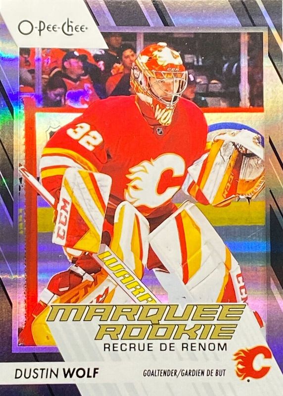 Dustin Wolf 2023 O-Pee-Chee #574 Marquee Rookies - Black Rainbow /100 Rookie RAW