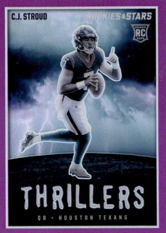 CJ Stroud 2023 Rookies & Stars #TH-12 Thrillers - Purple /35 Rookie RAW