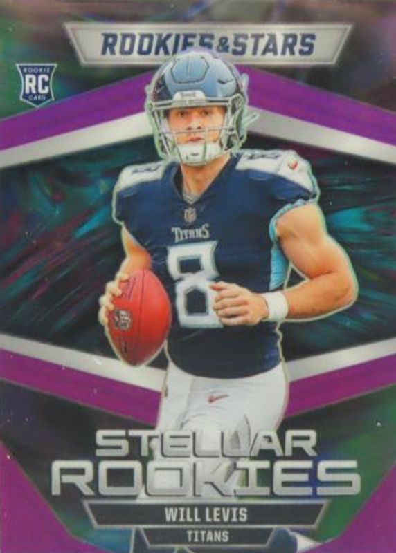 Will Levis 2023 Rookies & Stars #SR-10 Stellar Rookies - Purple /35 SGC 9