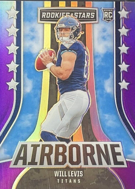 Will Levis 2023 Rookies & Stars #AI-29 Airborne - Purple /35 PSA 10