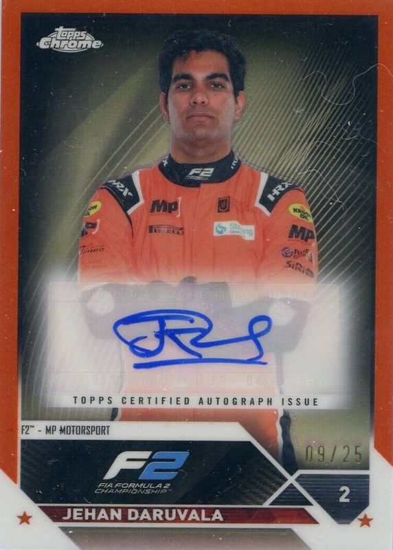 Jehan Daruvala 2023 Topps Chrome Formula 1 #CAC-JDI Autographs - Orange Refractor /25 RAW