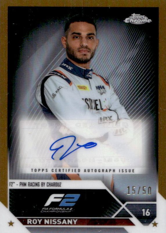 Roy Nissany 2023 Topps Chrome Formula 1 #CAC-RN Autographs - Gold Refractor  /50 Price Guide - Sports Card Investor