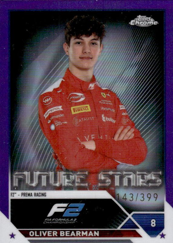 Oliver Bearman 2023 Topps Chrome Formula 1 #71 Purple Refractor /399 PSA 9