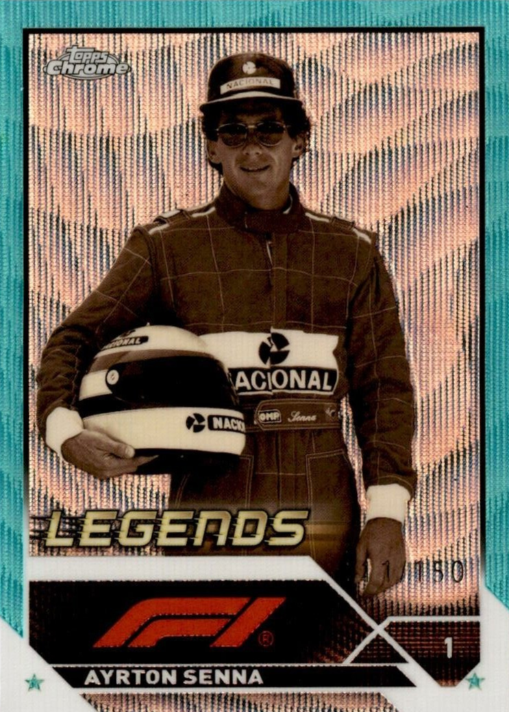 Ayrton Senna 2023 Topps Chrome Formula 1 #198 Aqua Wave Refractor 