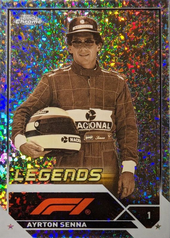 Ayrton Senna 2023 Topps Chrome Formula 1 #198 Mini-Diamond Refractor /299 PSA 9