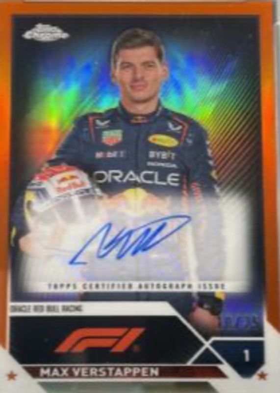 Max Verstappen 2023 Topps Chrome Formula 1 #CAC-MV Autographs - Orange Refractor /25 RAW