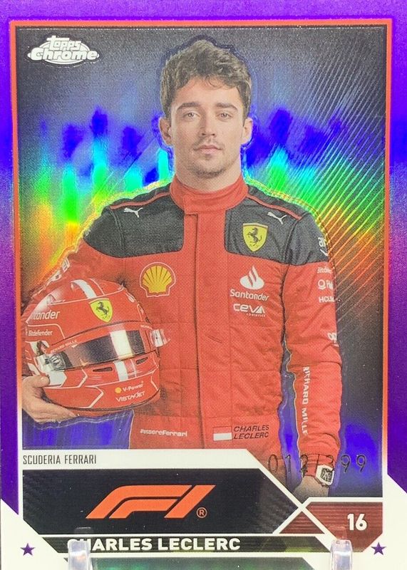 Charles Leclerc 2023 Topps Chrome Formula 1 #5 Purple Refractor /399 PSA 10