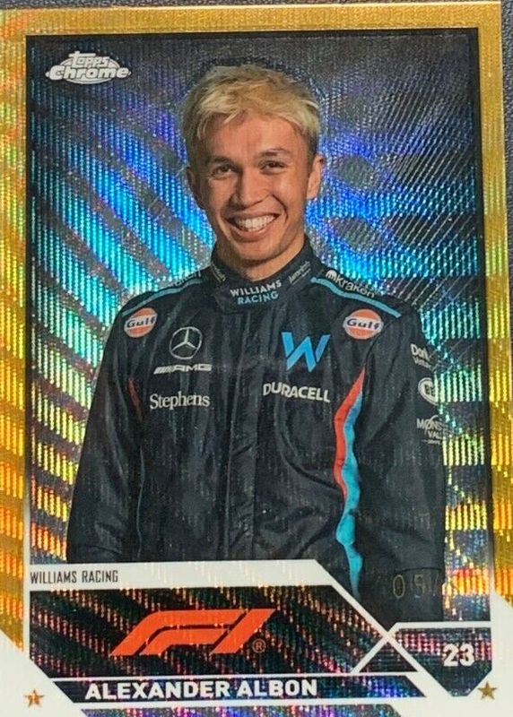 Alexander Albon 2023 Topps Chrome Formula 1 #61 Gold Wave Refractor /50 PSA 10