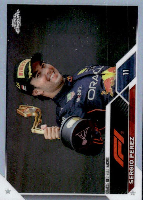 Sergio Perez 2023 Topps Chrome Formula 1 #9 Celebrations Image Variation PSA 10