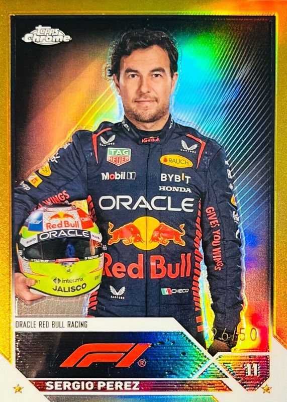 Sergio Perez 2023 Topps Chrome Formula 1 #9 Gold Refractor /50 BGS 10 PRISTINE