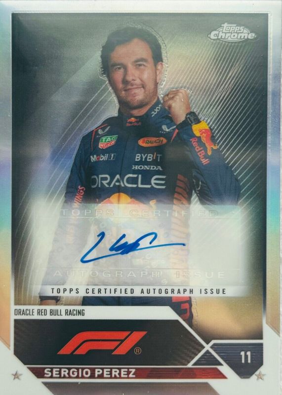 Sergio Perez 2023 Topps Chrome Formula 1 #CAC-SP Autographs SGC 10