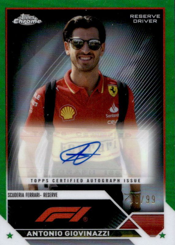 Antonio Giovinazzi 2023 Topps Chrome Formula 1 #CAC-AG Autographs - Green Refractor /99 PSA 8