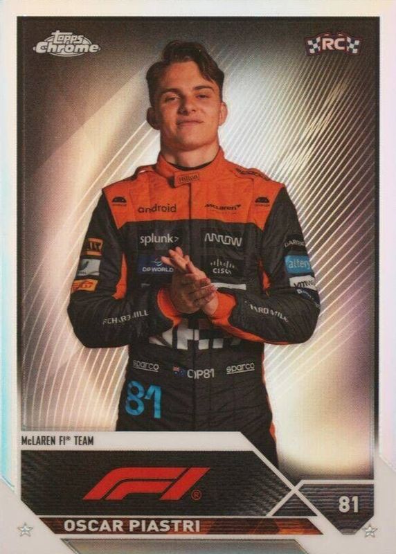 Oscar Piastri 2023 Topps Chrome Formula 1 #40 Refractor