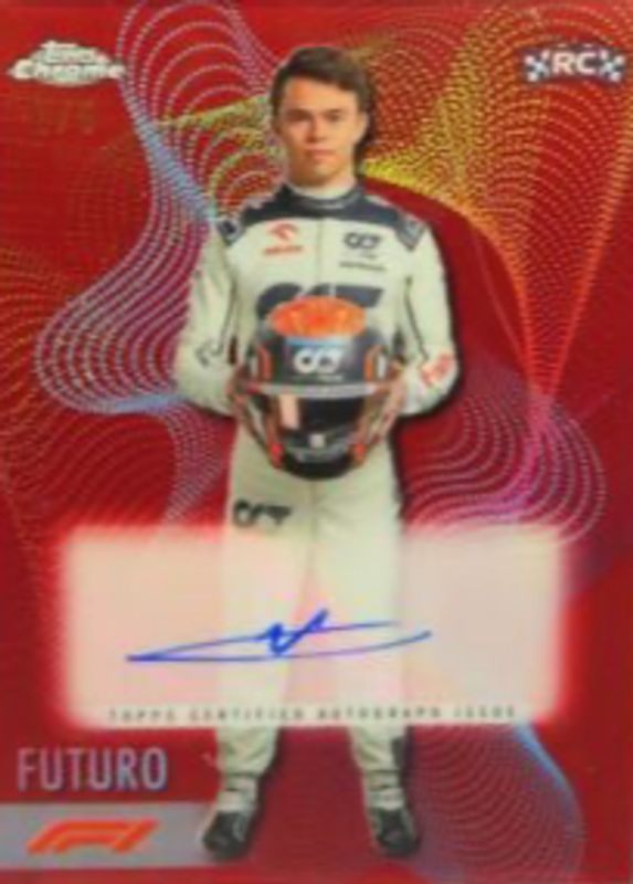 Nyck de Vries 2023 Topps Chrome Formula 1 #FT-NDV Futuro Autographs - Red Refractor /5 Rookie PSA 10