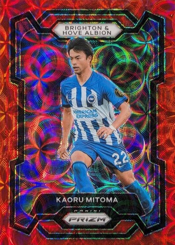 Kaoru Mitoma 2023 Prizm Premier League #99 Choice Red /30 Rookie SGC 10