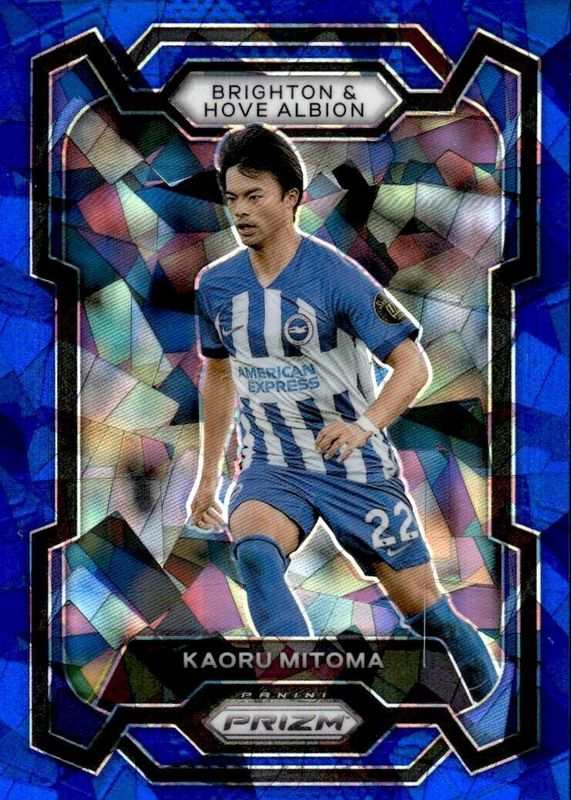 Kaoru Mitoma 2023 Prizm Premier League #99 Blue Ice /75 Rookie PSA 10