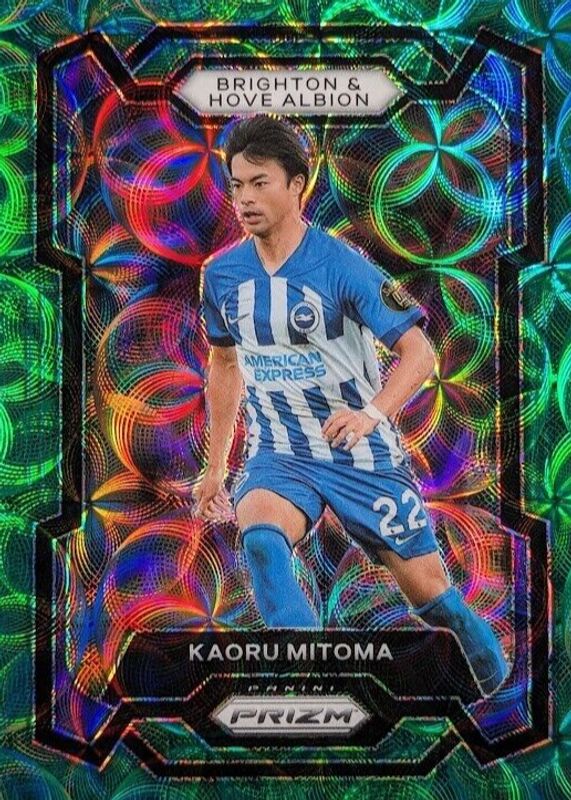 Kaoru Mitoma 2023 Prizm Premier League #99 Choice Green /5 Rookie PSA 10