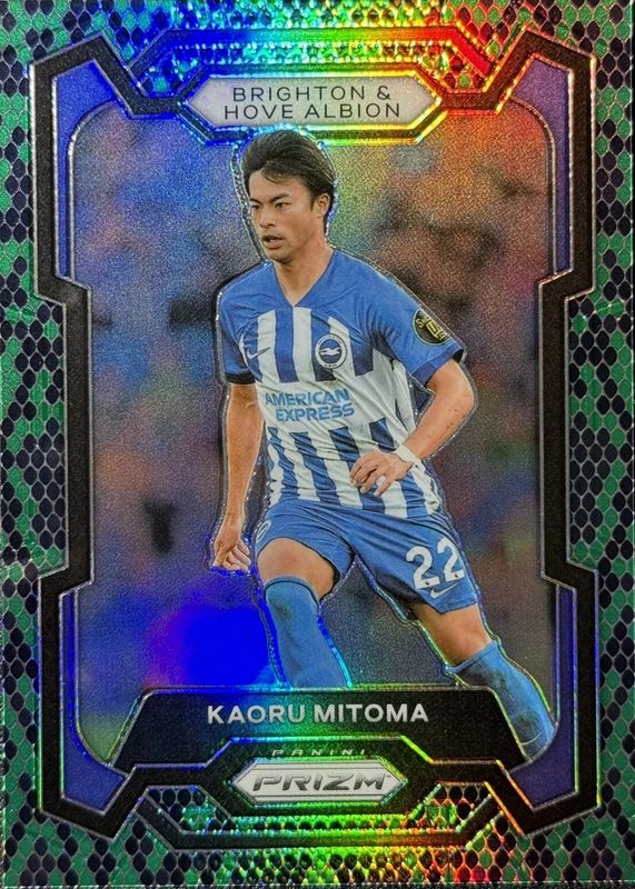 Kaoru Mitoma 2023 Prizm Premier League #99 Snakeskin /(SSP) Rookie PSA 9