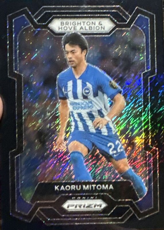 Kaoru Mitoma 2023 Prizm Premier League #99 Black Shimmer /1 Rookie BGS 9