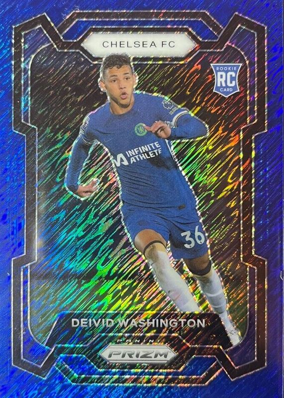 Deivid Washington 2023 Prizm Premier League #199 Blue Shimmer /8 Rookie SGC 10