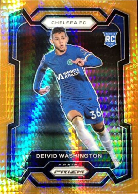 Deivid Washington 2023 Prizm Premier League #199 Orange Hyper Rookie PSA 9