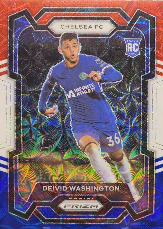 Deivid Washington 2023 Prizm Premier League #199 Choice Red White Blue Rookie PSA 10