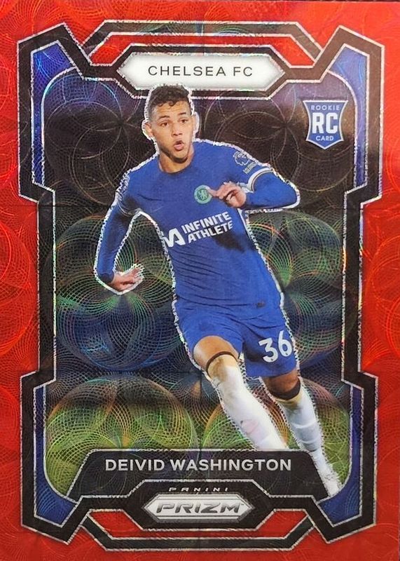 Deivid Washington 2023 Prizm Premier League #199 Choice Red /30 Rookie SGC 9.5