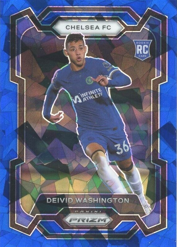 Deivid Washington 2023 Prizm Premier League #199 Blue Ice /75 Rookie SGC 9.5