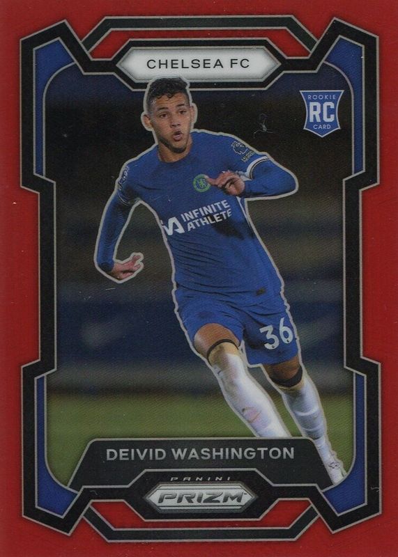 Deivid Washington 2023 Prizm Premier League #199 Red /199 Rookie RAW