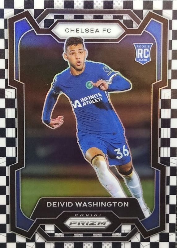 Deivid Washington 2023 Prizm Premier League #199 Black & White Checker /(SSP) Rookie SGC 9.5