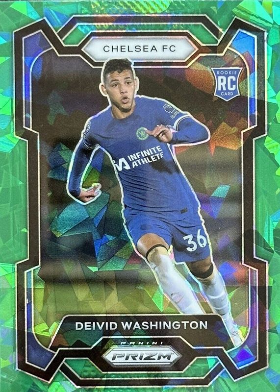 Deivid Washington 2023 Prizm Premier League #199 Green Ice Rookie BGS 9